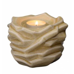 Jesus of Nazareth Eternal Flame - Ceramic Cremation Ashes Candle Holder Keepsake – Light Sand